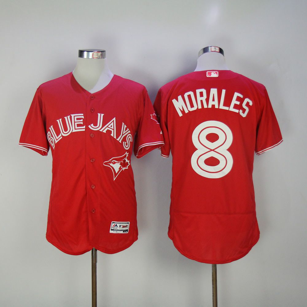 Men Toronto Blue Jays #8 Morales Red MLB Jerseys